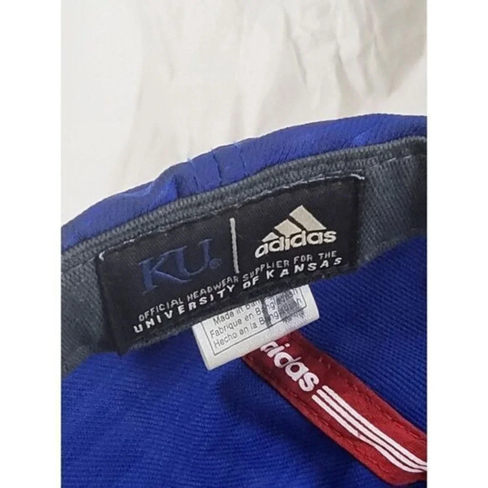 Kansas Jayhawks Hat Adidas Climalite Snapback Blue Red NCAA College Baseball Cap